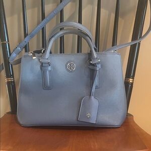 Tory Burch Slate Blue Satchel